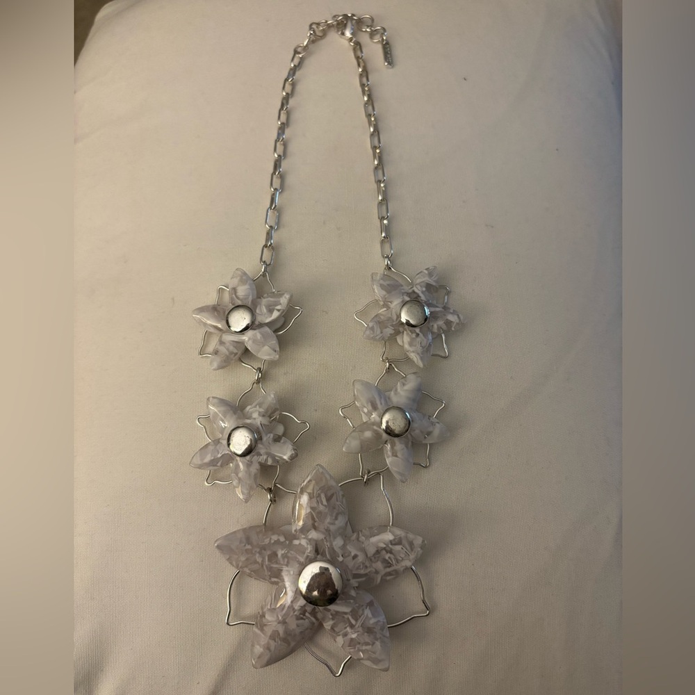Floral Silver Necklace